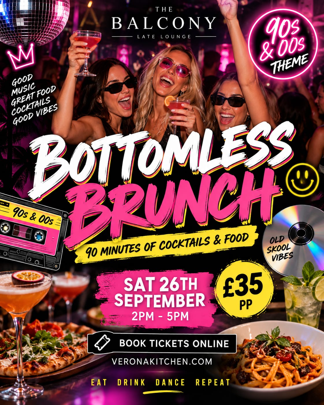 90s & 00s Bottomless Brunch at The Balcony, Saturday 26th September 2026, £35 per person