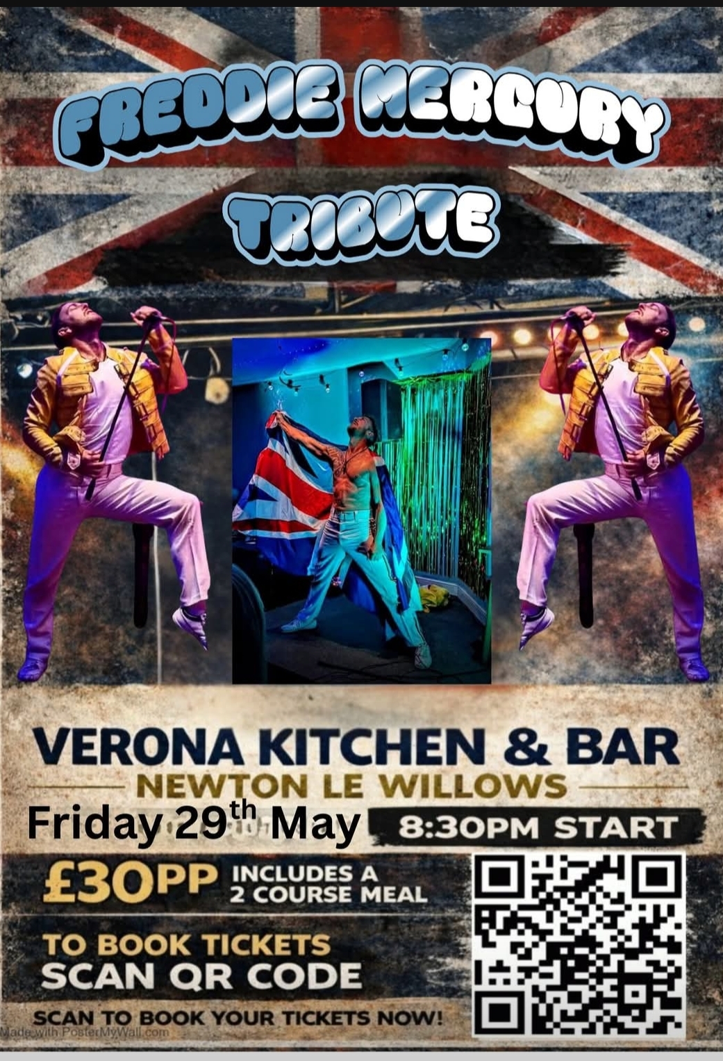 Freddie Mercury Tribute — Live tribute show at Verona Kitchen & Bar, Friday 29th May 2026