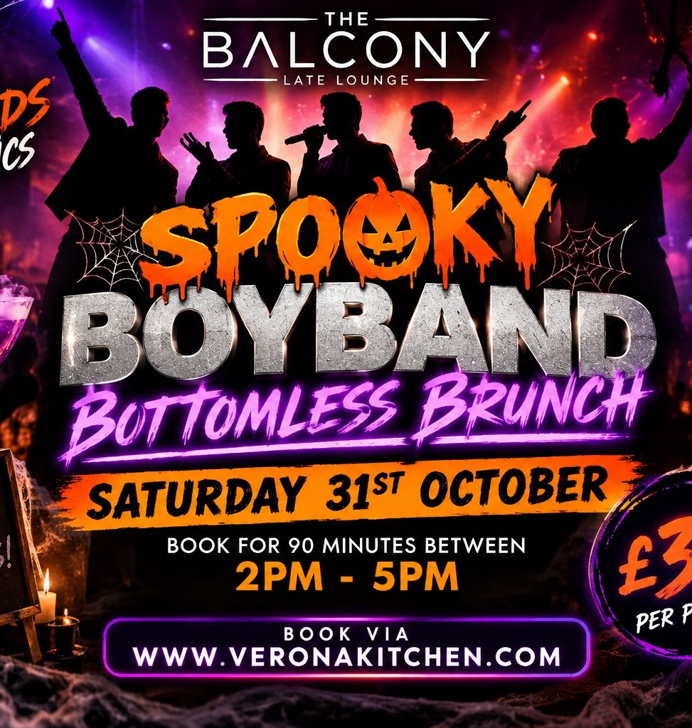Spooky Boyband Bottomless Brunch at The Balcony, Saturday 31st October 2026, £35 per person