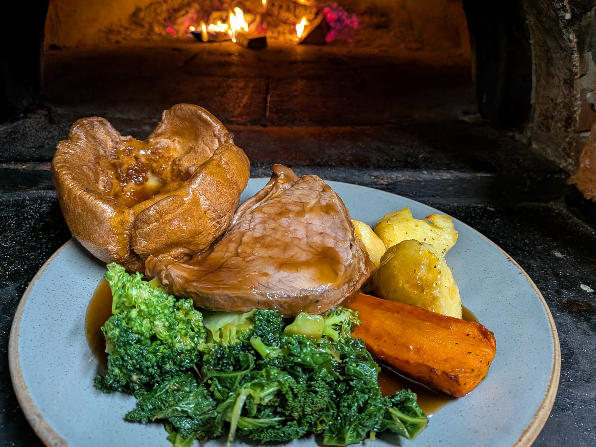 Sunday Roast in front of the wood-fired oven at Verona Kitchen & Bar